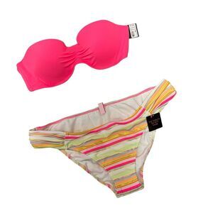 Victoria's Secret Bandeau Bikini Set MED 36B Set Striped